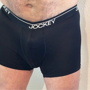Jockey Black Boxer Briefs with White Logo Waistband